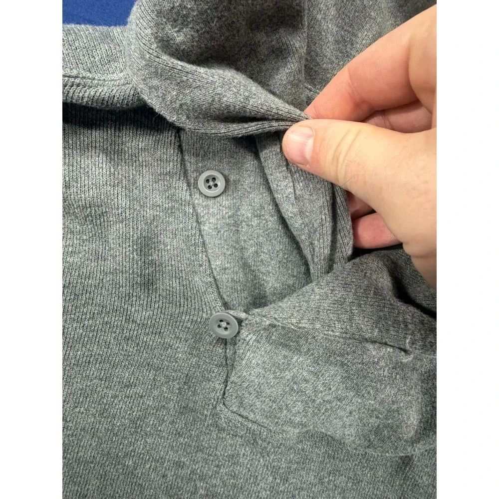 Polo Ralph Lauren‎ Shawl Collar Knit Sweater Pullover Size XXL 2XL Cotton Gray